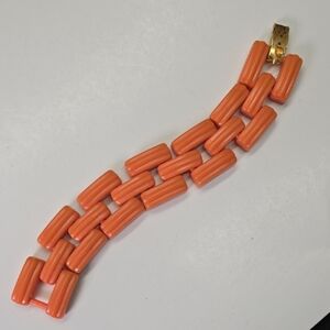 Vintage Orange Linked Plastic Bracelet